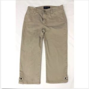 NYDJ Light Taupe Embellished Bottom 3/4th jeans